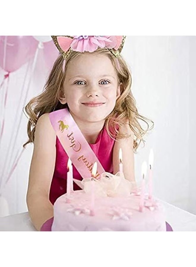 ناكسوس طقم طوق رأس على شكل وحيد القرن ووشاح عيد ميلاد للبنات، مزين بزهور من اللباد مصنوعة يدويًا متعددة الألوان، مناسب للأطفال والكبار، مقاس 26 × 19 سم - Image 5