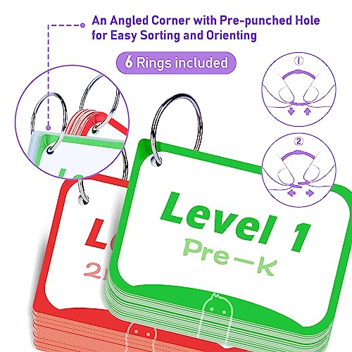 BenBen Sight Words Flash Cards, 350 Dolch & Fry High Frequency Site Words and Sentences for Pre-K, Kindergarten, 1st 2nd 3rd Grade, Educational Learning Cards Homeschool Supplies for Ages 3-9 - Image 4
