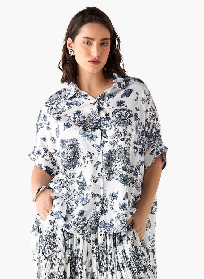 2Xtremz Printed Collared Shirt with Short Sleeves - Image 1