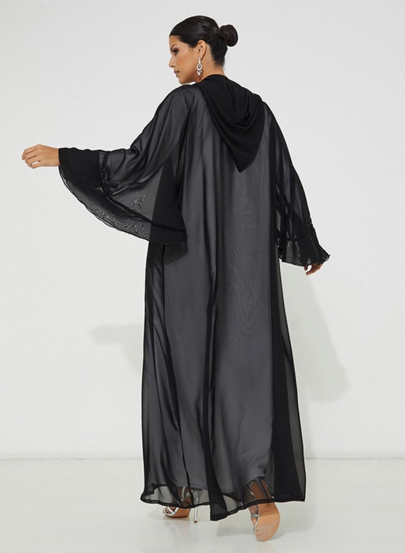 روزيت عباية شيفون حجر مغربي - Image 4