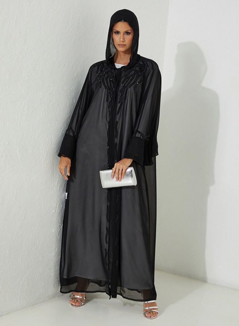 روزيت عباية شيفون حجر مغربي - Image 1