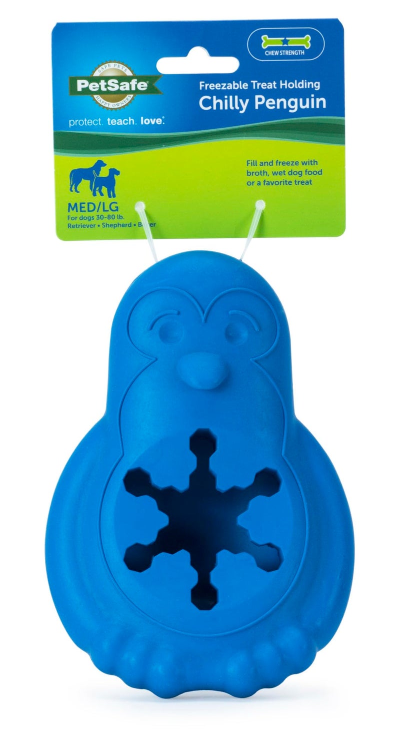 PetSafe Freezable Treat Holding Chilly Penguin - Durable, Vanilla-Scented, Rubber, Freezable Interactive Pet Puzzle for Boredom or Separation Anxiety - for Medium & Large Dogs - Image 1