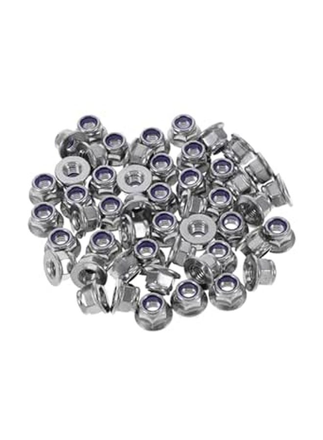 Stainless Steel Self Locking Nuts Nylon Inserted M8 50pcs Construction Hardware Fasteners - Image 1