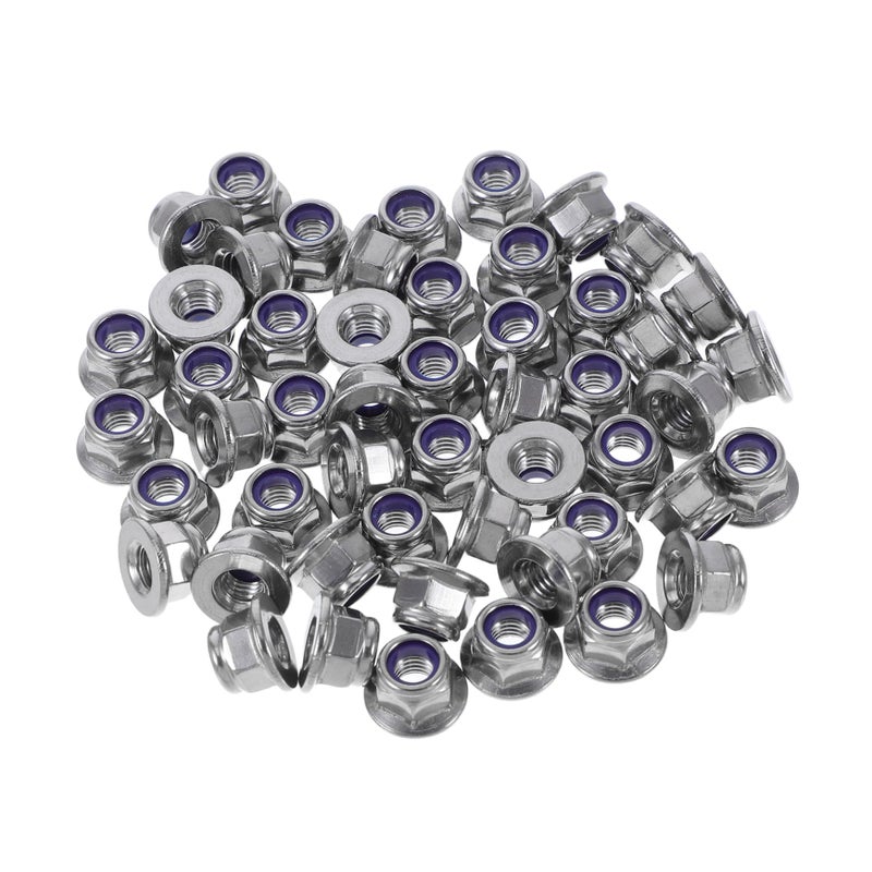 Stainless Steel Self Locking Nuts Nylon Inserted M8 50pcs Construction Hardware Fasteners - Image 2
