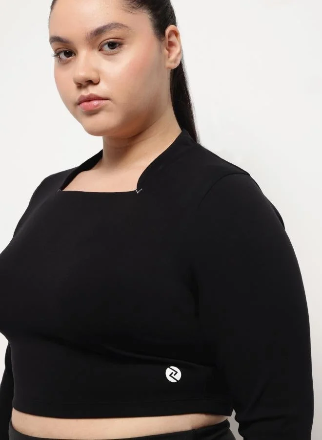 ZAECY Square Neck Top – Night Empyrean Black