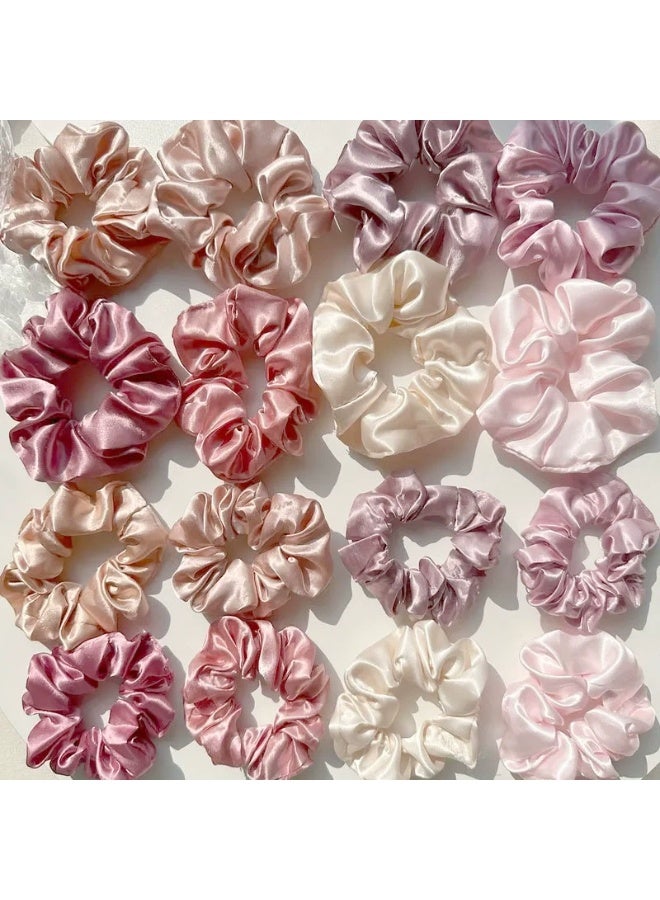 16-Piece Silk Hairband Set Satin Hair Ties Multicolor for Girls and Women - Image 4