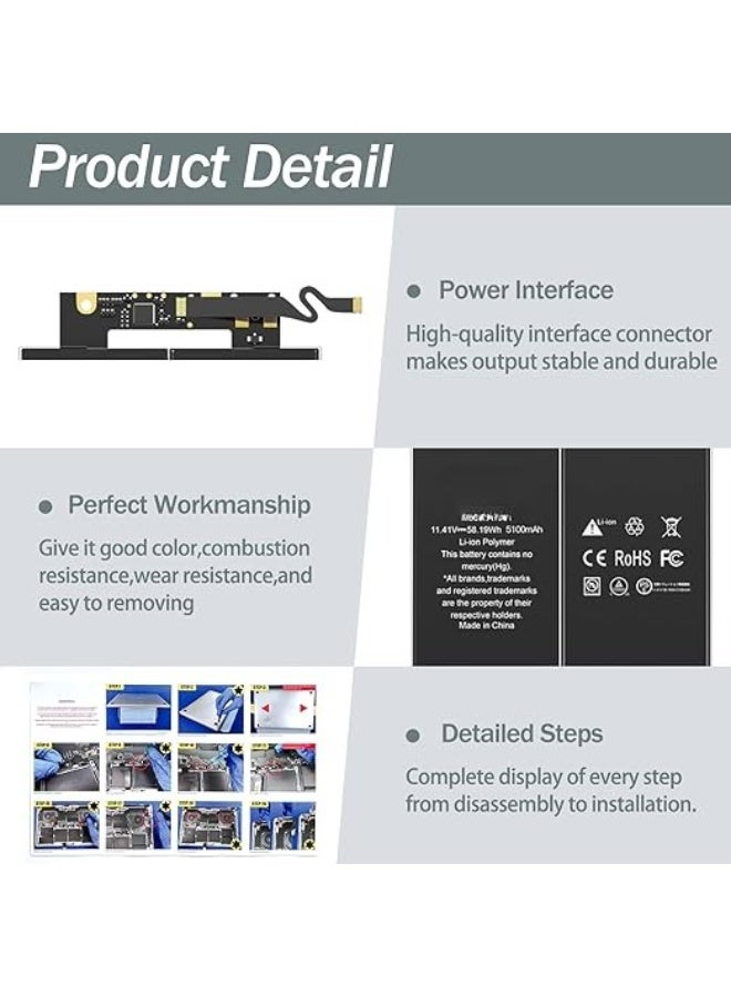 بطارية لابتوب بديلة - خفيفة وعالية الأداء - مثالية لأجهزة 13 بوصة للاستخدام اليومي - Image 2