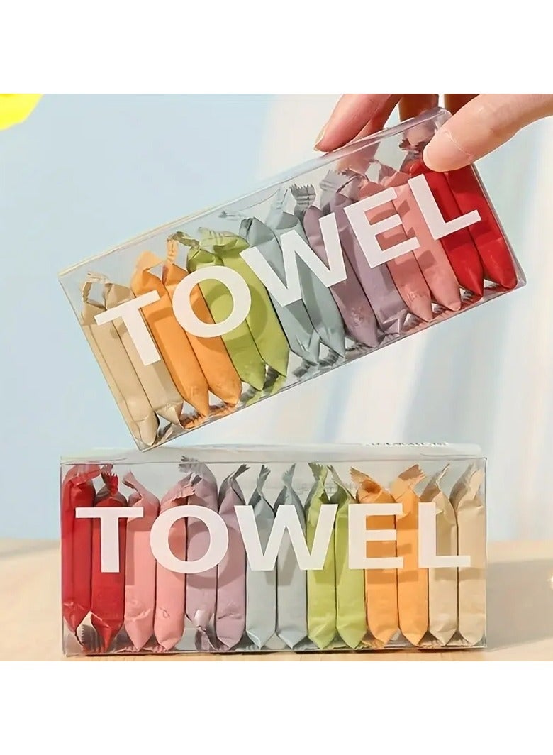 ORiTi 14 قطعة من مناديل التنظيف القابلة للاستخدام مرة واحدة، منشفة وجه بيضاء محمولة، أساسيات السفر - Image 1