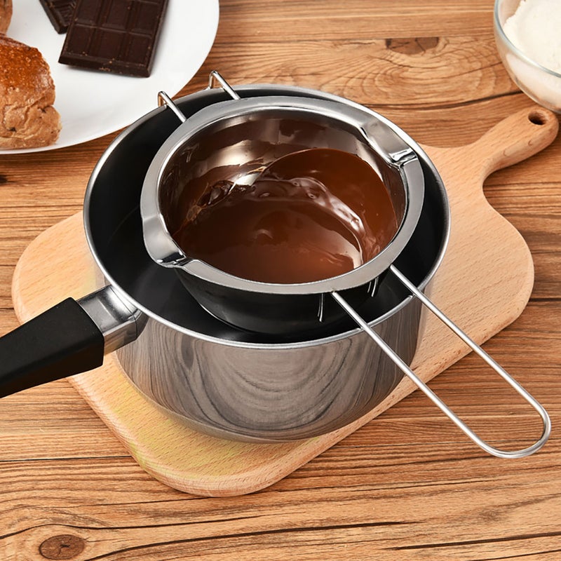 1 Set of Boiler Pot for Melting Chocolate Melting Butter Stainless Steel Pot and Spoon - Image 1