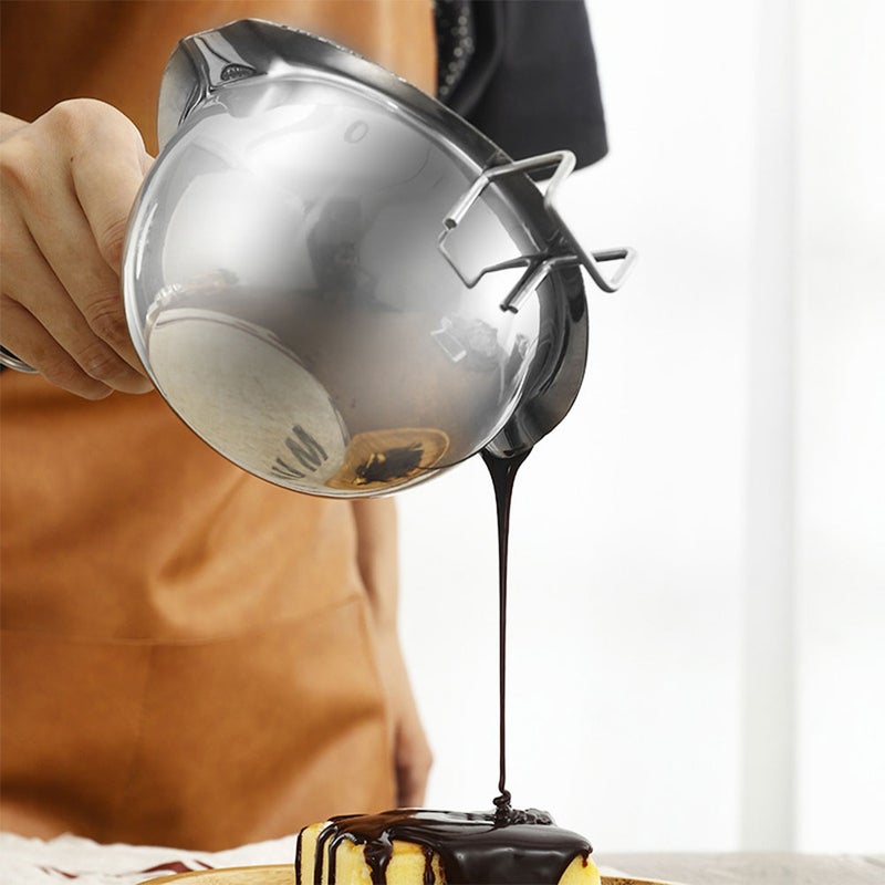 1 Set of Boiler Pot for Melting Chocolate Melting Butter Stainless Steel Pot and Spoon - Image 3