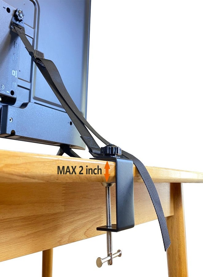 UISKOOPW No Drill TV Safety Straps,Tool-Free Anti-Tip Prevention Strap for Flat Screens,TV Anchor for TV Stands,Television Secure Strap for Baby Proofing, Earthquake Straps (2 C-Clamp) - Image 4