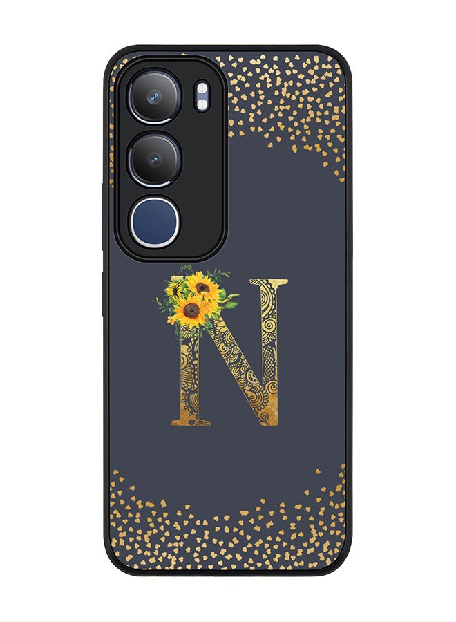 Stylizedd For vivo Y19s / Y19s Pro Case,Slim fit Camera Protection, Shockproof Thin Phone cover  - Custom Floral Monogram - N  (Grey )