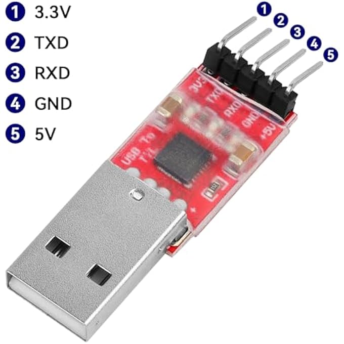 rayihni 2PCS CP2102 USB TO TTL MODULE - SERIAL CONVERTER ADAPTER DOWNLOADER FOR UART STC 3.3V AND 5V PROGRAMMING MICROCONTROLLERS WITH JUMPER CABLE - Image 2