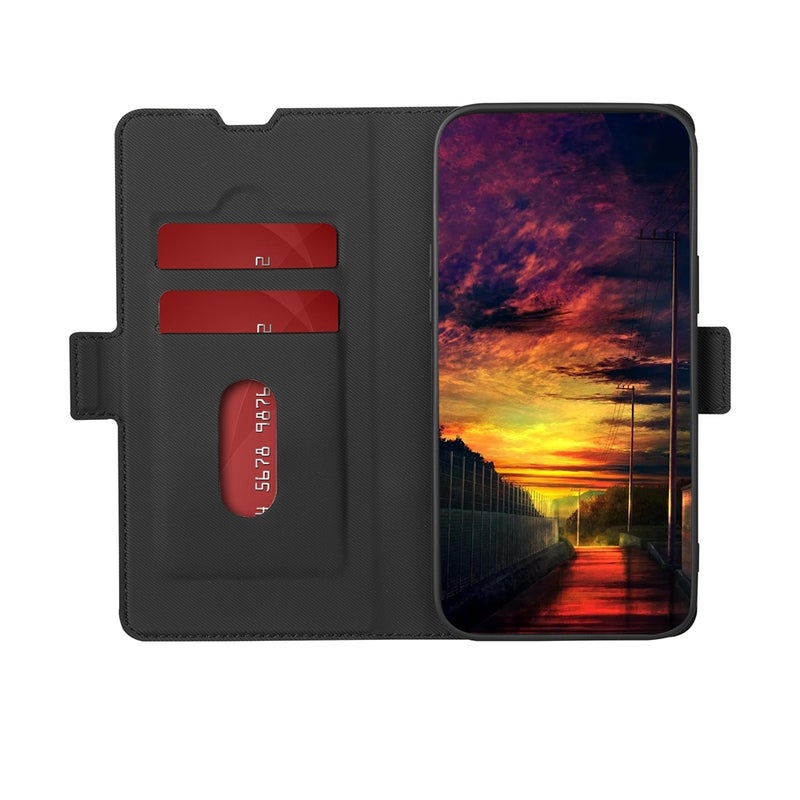 HuHa Case Cover For Nokia C22 Twill Texture Side Button Leather Phone Case(Black) - Image 4