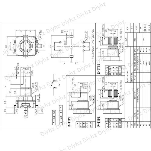 DIYhz 10 Pcs EC11 Rotary Encoder Dode Switch Audio Digital Potentiometer with Switch - 20MM - Image 5