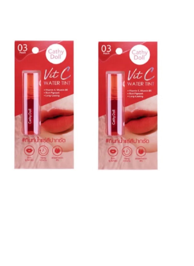 Cathy Doll Cathy Doll Vit C Water Tint - Long-Lasting Peach Lip & Cheek Tint with Vitamin C  2Pcss 