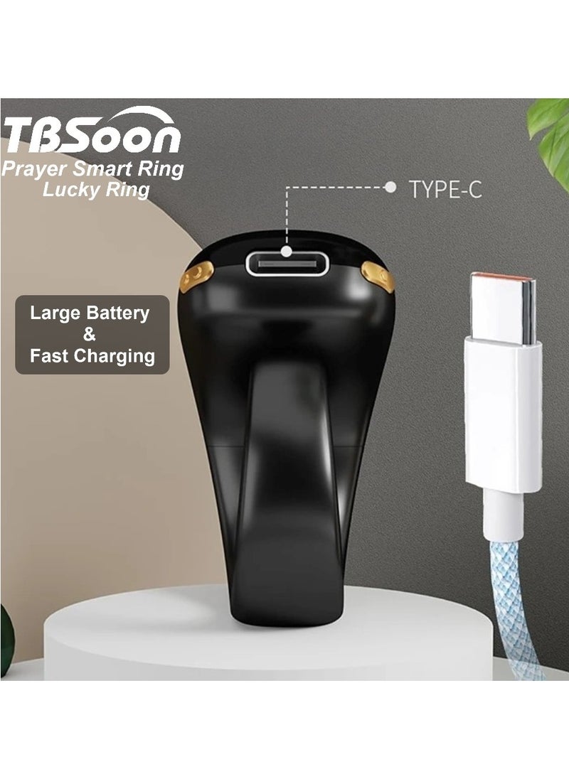 TBSoon Lightweight Prayer Smart Ring, Lucky Ring, Tasbih Counter, Large Battery, OLED Display,Digital Watch Ring,Tasbeeh Beads Ring,Electronic rosary,Forgiveness Ring, Ramadan Gift,Eid al-Fitr,Daily Wear & Gift Giving,for Man & Women,TBSoon iQIBLA Zikr Ring  - Image 5