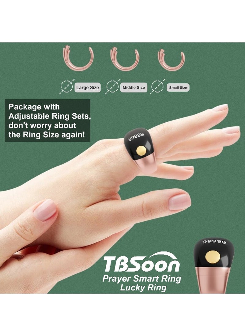 TBSoon Lightweight Prayer Smart Ring, Lucky Ring, Tasbih Counter, Large Battery, OLED Display,Digital Watch Ring,Tasbeeh Beads Ring,Electronic rosary,Forgiveness Ring, Ramadan Gift,Eid al-Fitr,Daily Wear & Gift Giving,for Man & Women,TBSoon iQIBLA Zikr Ring  - Image 3