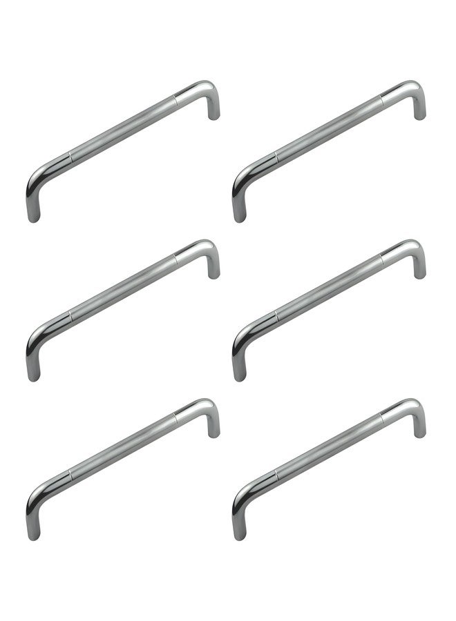 ELITONE Stainless Steel 'Round D' Type Cabinet Handle Pull for Kitchen and Wooden Furniture Doors/Drawers/Cupboards|Pack of 6,Brushed Nickel | 6 Inch - Image 1