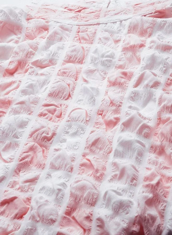 Freehand  Women Regular Fit Textured Round Neck Long Sleeve Bodycon Dress for Women | Best Price UAE