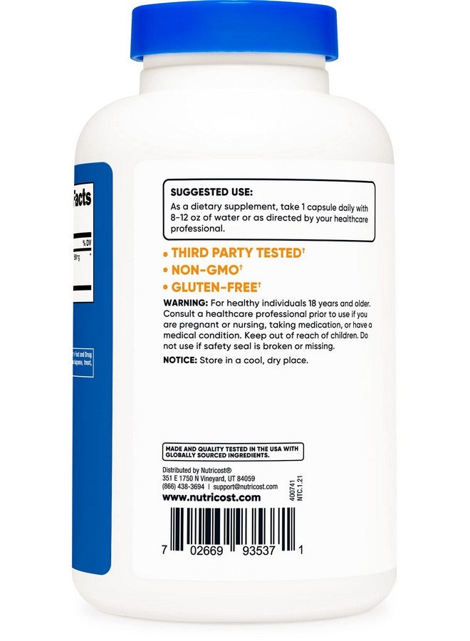 Nutricost إليوثيرو سيبيري 500 ملغ 240 كبسولة إليوثيروكوكوس سينتيكوس خالي من الغلوتين وغير معدل وراثيًا - Image 5
