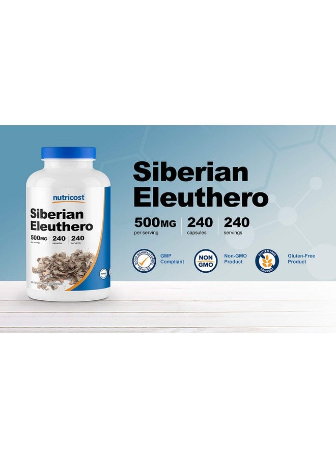 Nutricost إليوثيرو سيبيري 500 ملغ 240 كبسولة إليوثيروكوكوس سينتيكوس خالي من الغلوتين وغير معدل وراثيًا - Image 4