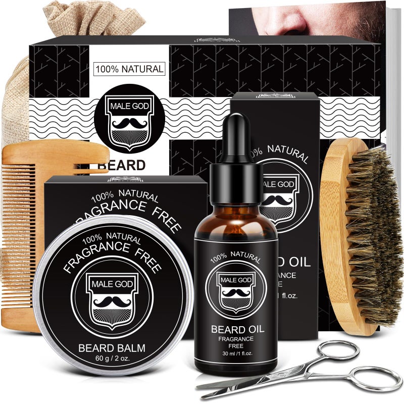 MALE GOD Beard Kit w/Natural Ingredients, Men's Shaving & Grooming Sets, Birthday Gifts | Anniversary | Christmas Gifts | Mens Stocking Stuffers | Gifts for Men, Him, Husband, Boyfriend, Dad, Friends - Image 1