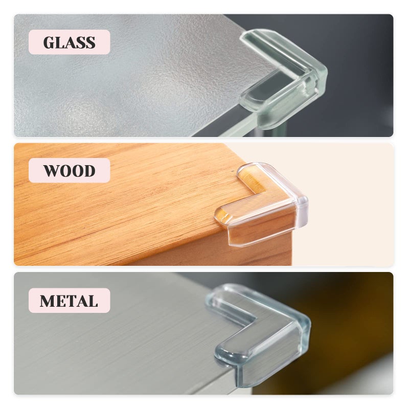 AIXMEET 12 Pack Table Corners, Corner Guards, Clear Corner Protectors, Corner Protectors, Baby Proof Corner Guards Stop Child Head Injuries Tables, Furniture & Sharp Corners Baby Proofing (L-Shaped) - Image 4