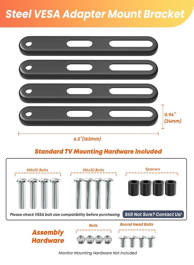 PUTORSEN VESA Adapter Mount Bracket Kit for Screens 32 to 55 inch LCD LED TV, TV Mount Adapter Bracket Upgrade Mounting Holes up to 400x400 mm, Black - Image 2