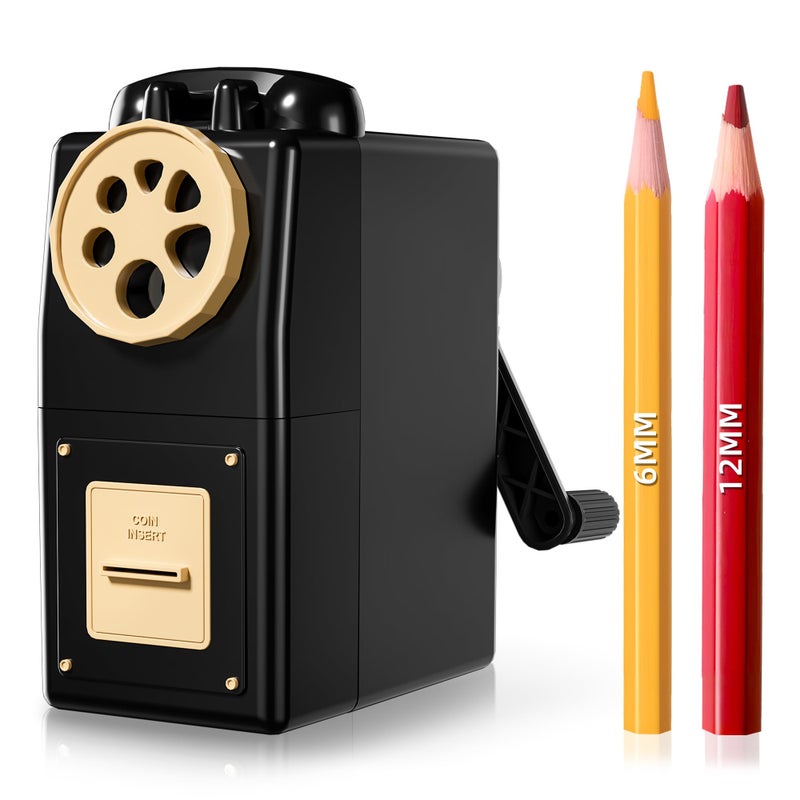 ZMOL Manual Hand Crank Pencil Sharpener Heavy Duty Desktop Pencil Sharpener for Colored Pencils Childrens Classroom Professional Use - Image 2