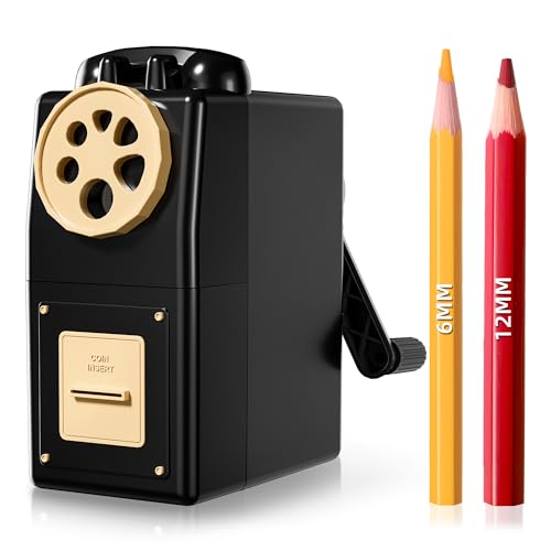 ZMOL Manual Hand Crank Pencil Sharpener Heavy Duty Desktop Pencil Sharpener for Colored Pencils Childrens Classroom Professional Use - Image 1