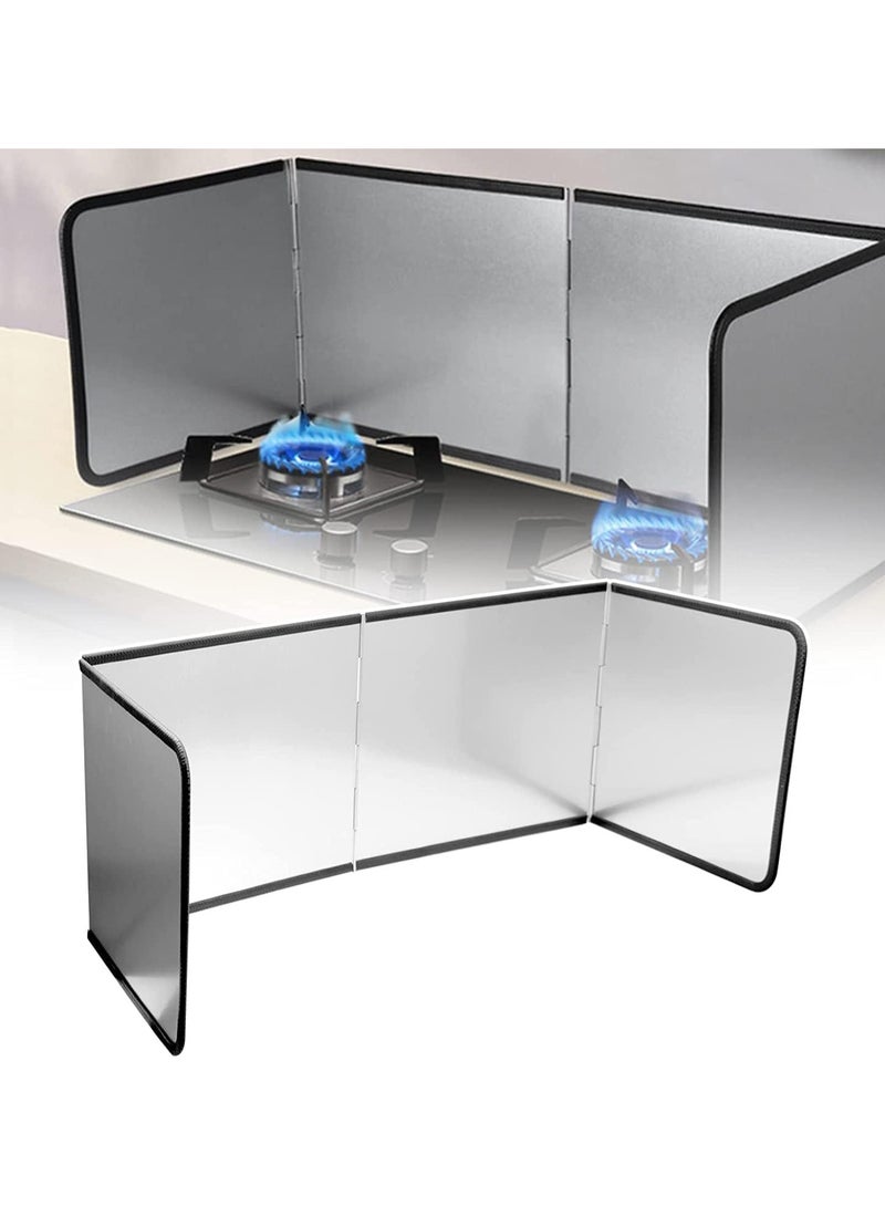 Arabest Grease Splatter Guard, Foldable Stainless Steel Oil Splatter Screens for Frying Pan, Nonstick Oil Splash Insulation Board Oil Splatter Guard Stove Heat Insulation Board for Cooking (4 Sided) - Image 1