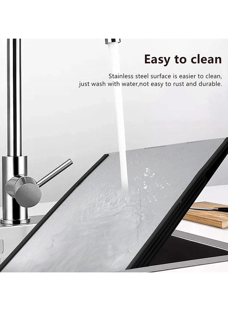 Arabest Grease Splatter Guard, Foldable Stainless Steel Oil Splatter Screens for Frying Pan, Nonstick Oil Splash Insulation Board Oil Splatter Guard Stove Heat Insulation Board for Cooking (4 Sided) - Image 2