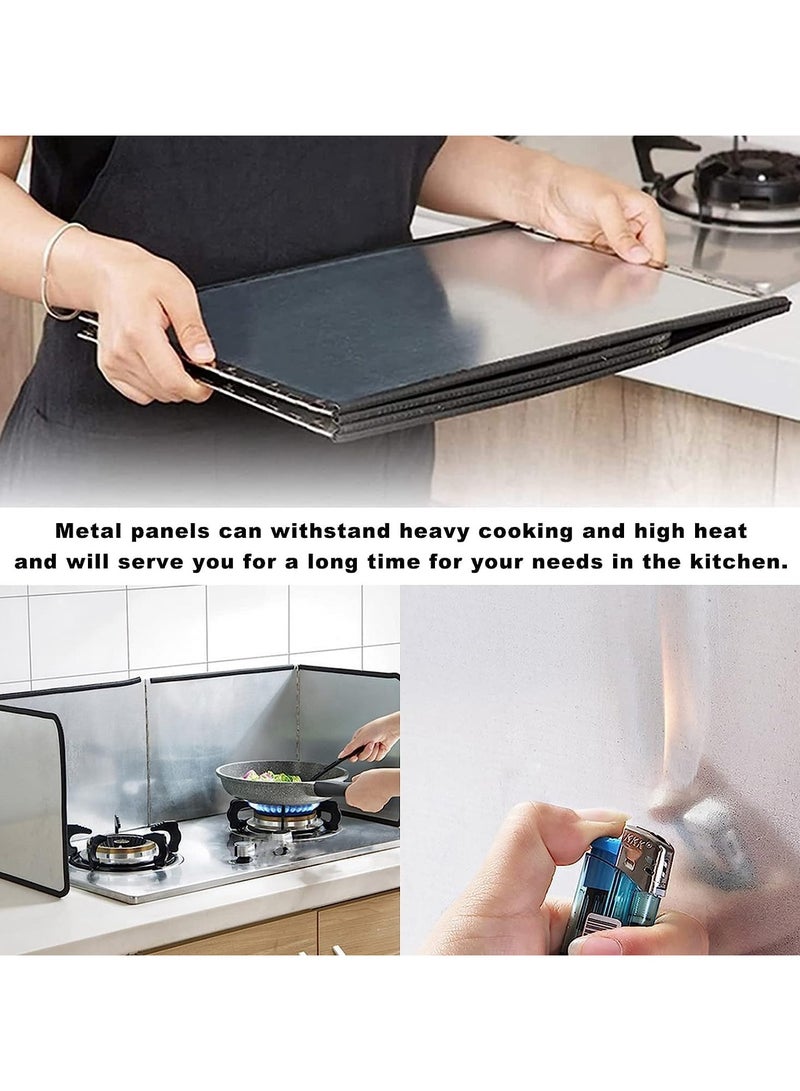 Arabest Grease Splatter Guard, Foldable Stainless Steel Oil Splatter Screens for Frying Pan, Nonstick Oil Splash Insulation Board Oil Splatter Guard Stove Heat Insulation Board for Cooking (4 Sided) - Image 4