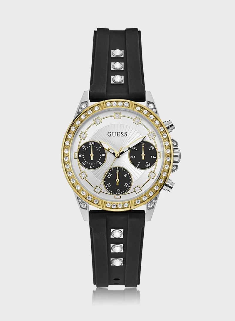 GUESS Silicone Strap Gemini Analog Watch