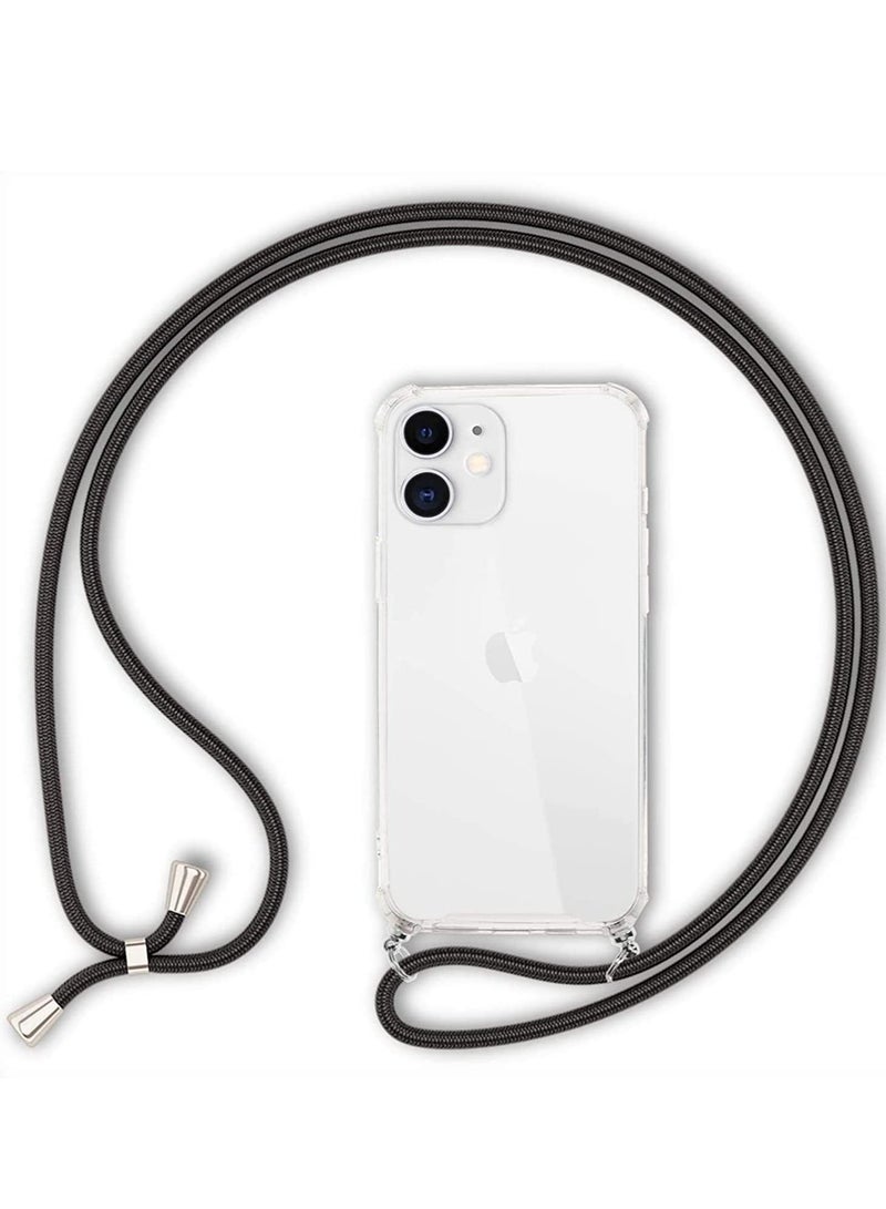 Cases Cover with Lanyard Strap Cord Chain for iPhone 12 Pro Case, Mobile Phone Crossbody Necklace Stylish Hang Holder Easy to Carry Phone Bumper - Image 1