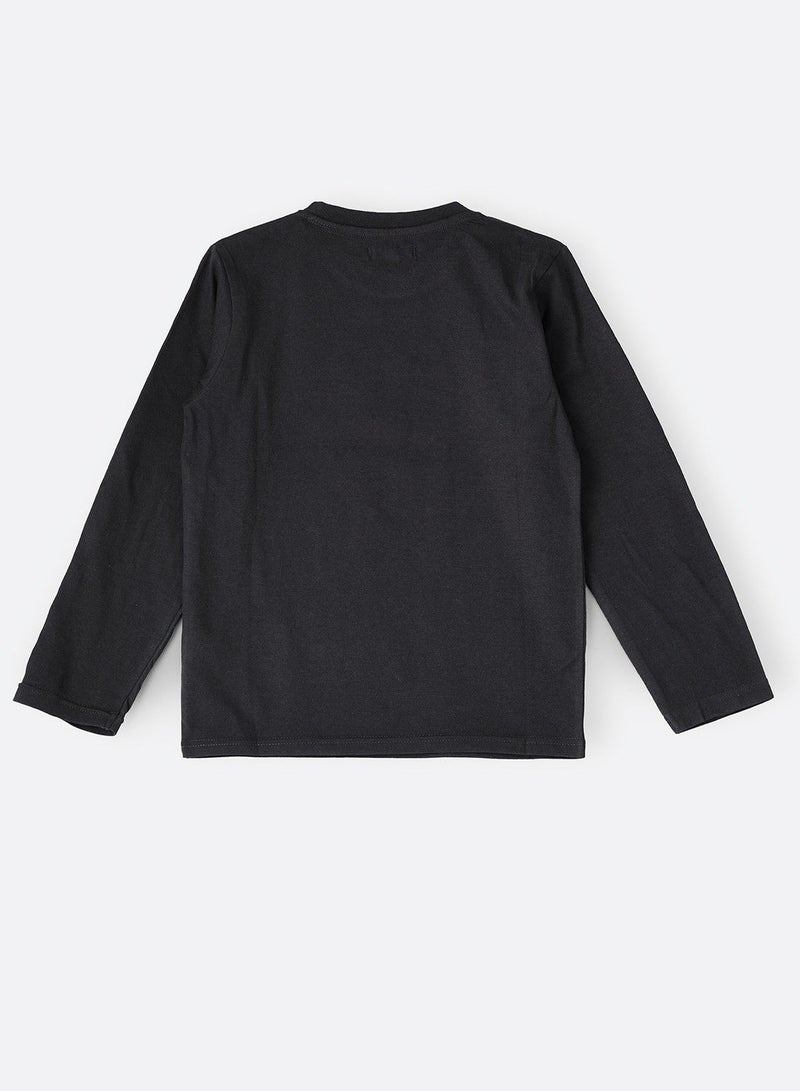 Knit full sleeve with print at front