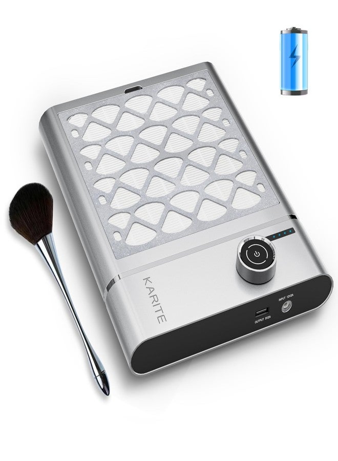 Karite Professional Nail Dust Collector, Upgrade 48W Nail Vacuum Dust Collector, 5000RPM Power Suction, 6000mAh Rechargeable Dust Collector Nail Tech, Long-Lasting Wireless Use for Effortless Cleanup - Image 1