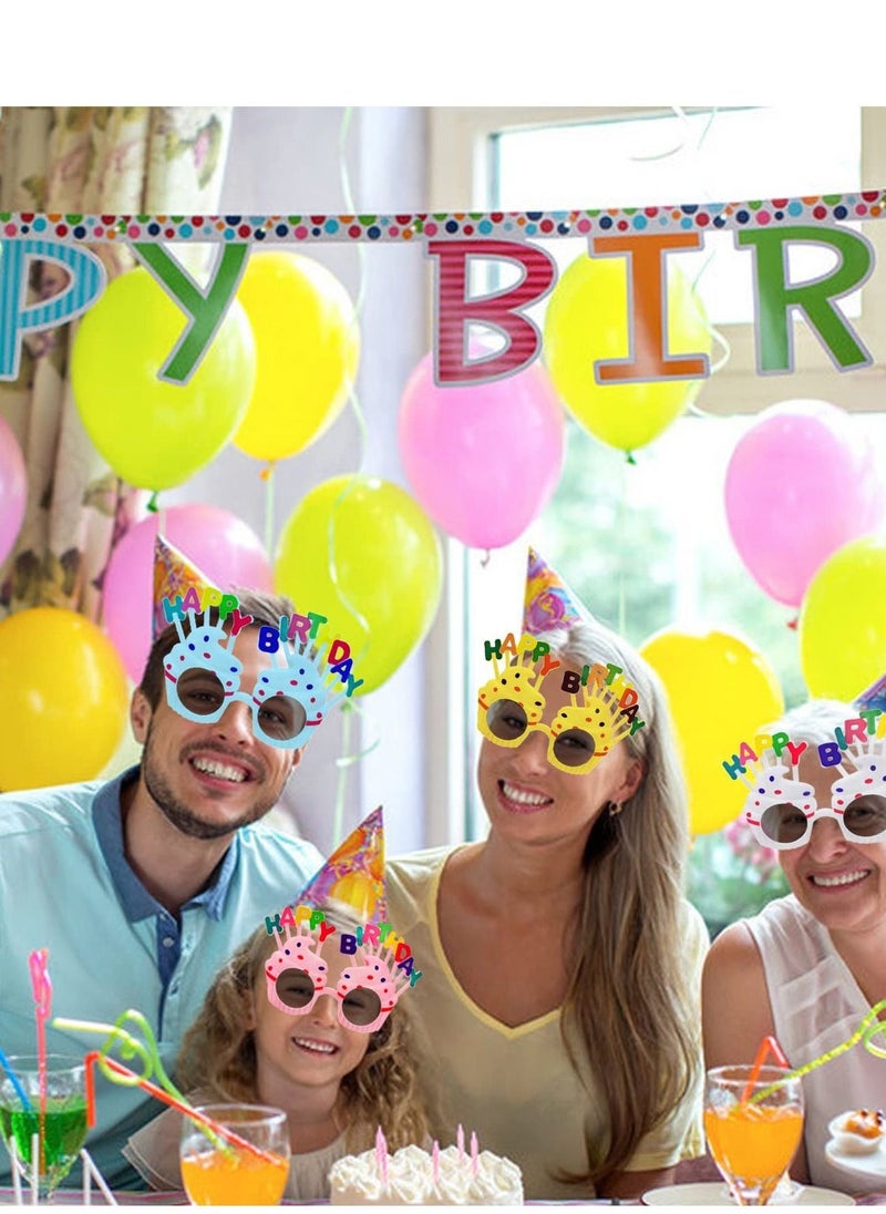 Birthday Party Glasses, 6 Pairs of Birthday Dress Up Sunglasses Sweet Cream Candle Cake Pattern Novelty Decorative Accessories Adult Children Party Weird Glasses - Image 4