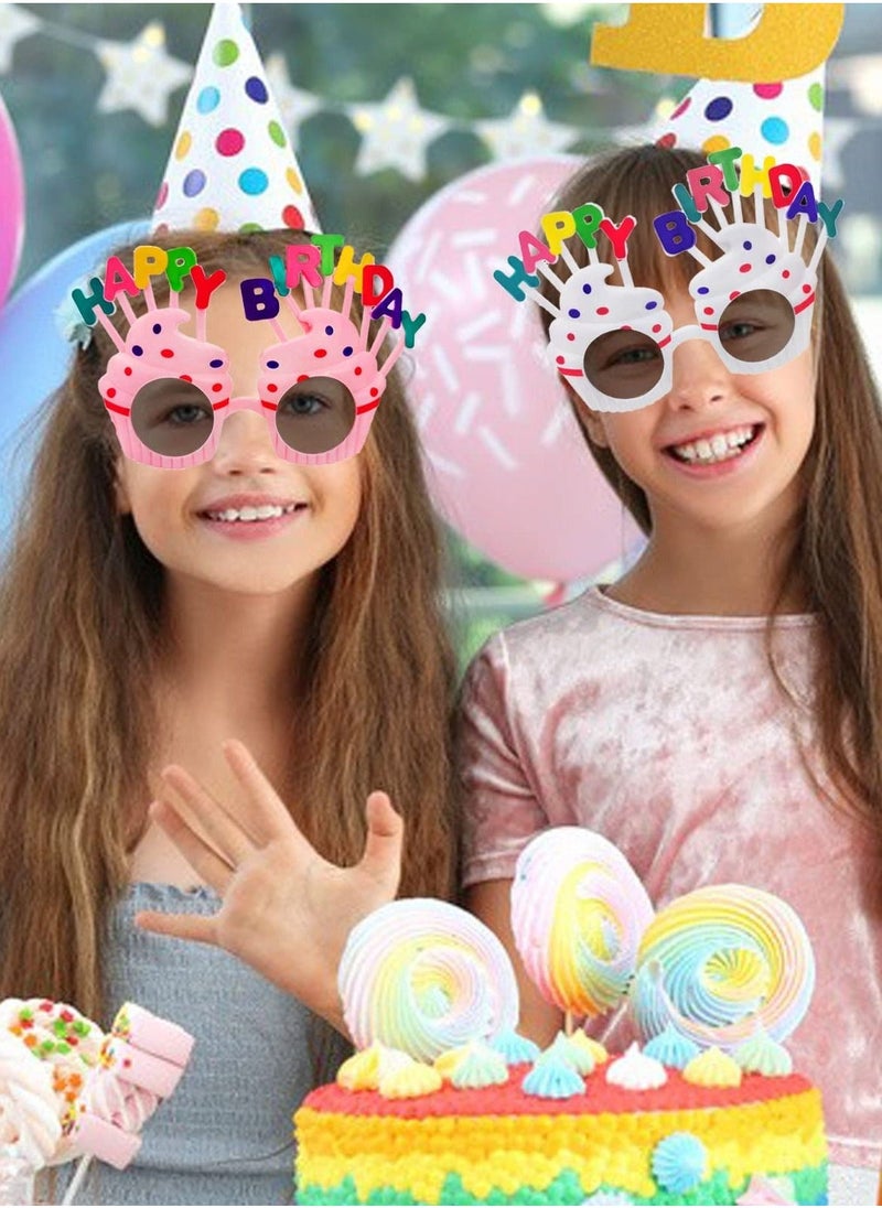Birthday Party Glasses, 6 Pairs of Birthday Dress Up Sunglasses Sweet Cream Candle Cake Pattern Novelty Decorative Accessories Adult Children Party Weird Glasses - Image 2