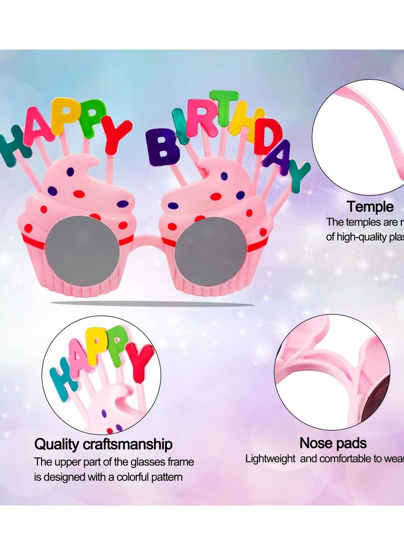 Birthday Party Glasses, 6 Pairs of Birthday Dress Up Sunglasses Sweet Cream Candle Cake Pattern Novelty Decorative Accessories Adult Children Party Weird Glasses - Image 3