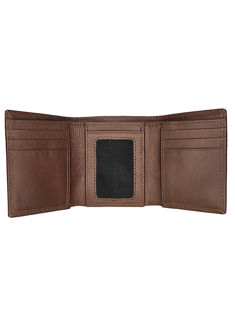 Energize Tri-Fold Genuine Leather Wallet for Men, Premium Leather Material with Versatile Compartment, Ideal for Traveling & Daily Use, Perfect Gift for Any Occasion- Brown  - Image 2