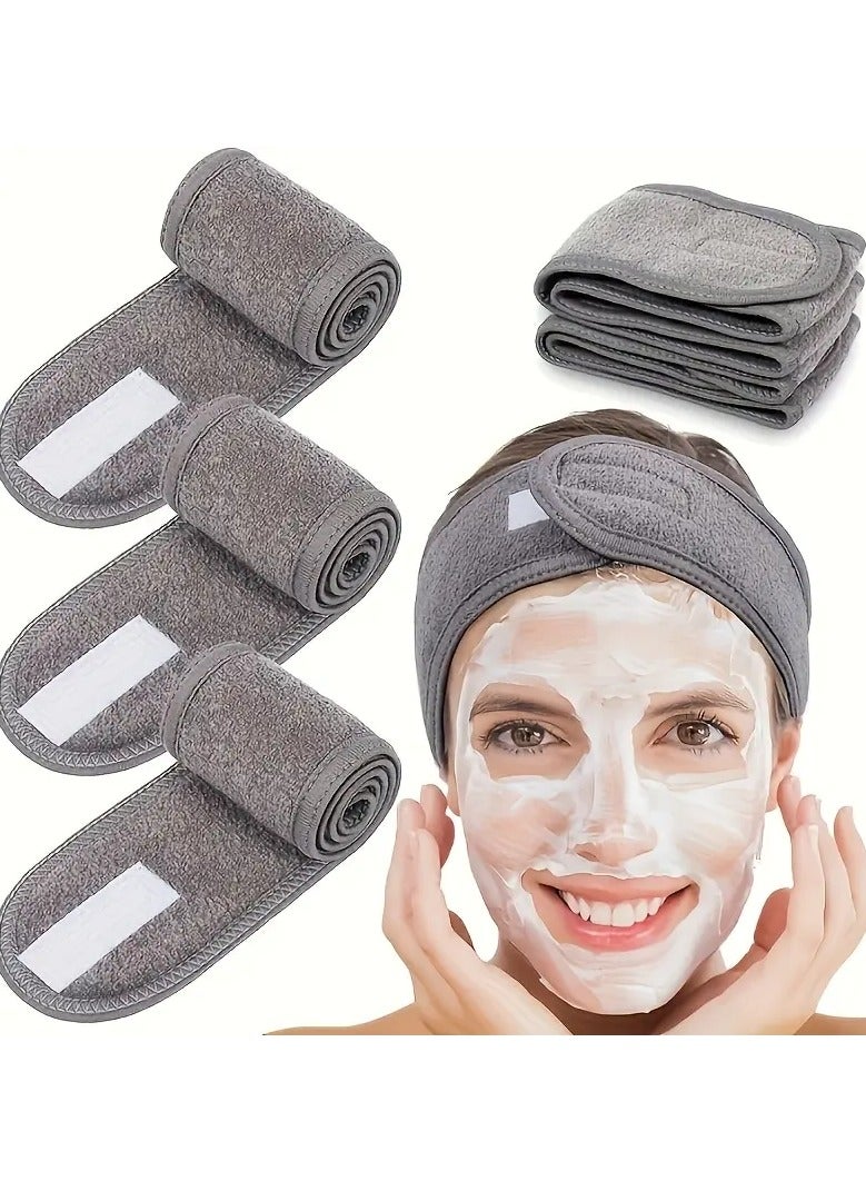 Generic Hair Wrap Headband, 1 Pack Non-slip StretchableWashable Makeup Headband for Face Wash Facial TreatmentSport Fits All, Thicker Soft Terry Cloth Absorbs LiquidQuickly, Gray  - Image 1