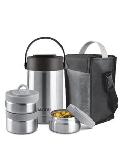 Milton MILTON Glamour Thermosteel Stainless Steel Tiffin Box, Set of 3, Silver  - Image 1