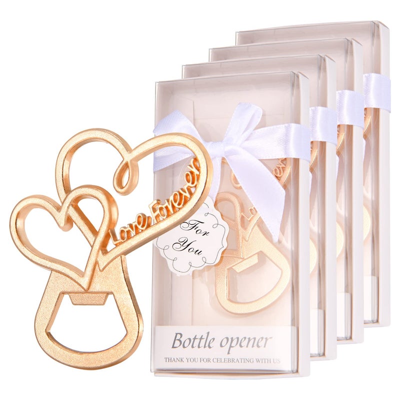 Winocbxt 50 Packs Love Forever Bottle Openers for Wedding Favors to GuestsBridal Shower Party Gifts Souvenirs or Decorations with Gift Package Love heart 