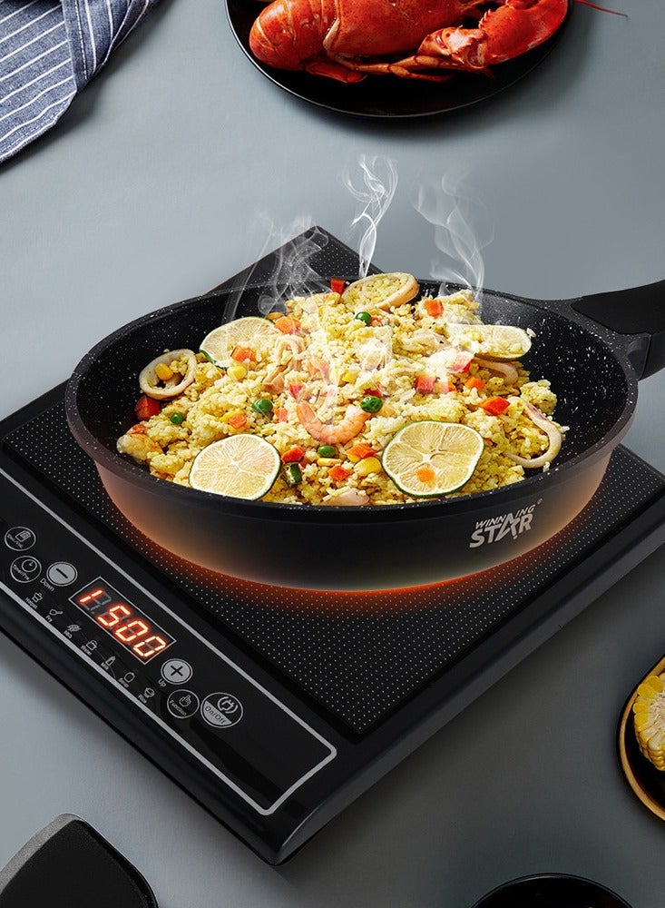 Winning Star Portable Induction Cooktop Burner, Electric Stove, Induction Hot Plate with LCD Sensor Touch, 1500W Countertop Cooker, Preset Modes & Shatter-proof Flat Glass - Image 1