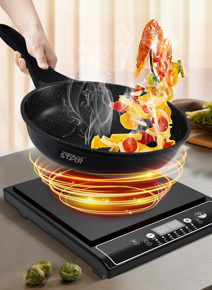 Winning Star Portable Induction Cooktop Burner, Electric Stove, Induction Hot Plate with LCD Sensor Touch, 1500W Countertop Cooker, Preset Modes & Shatter-proof Flat Glass - Image 2