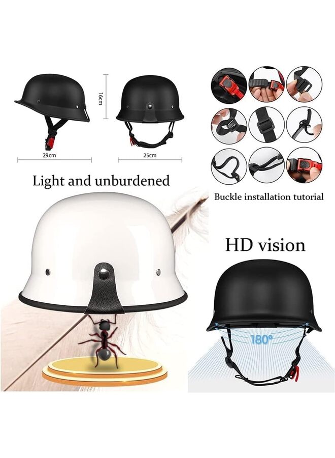 Motorcycle Helmet Half Shell Hawk Style Helmets German Style Novelty Motorcycle Helmet Compact Lightweight Open Face for Motorcycle Street Bike Cruiser Moped - Image 4