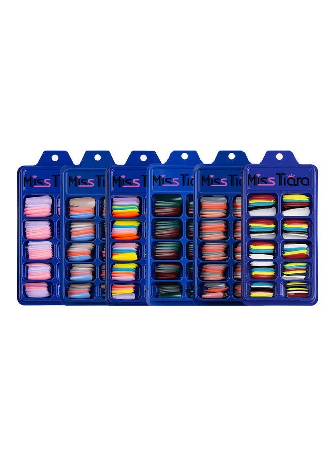 نيبمينينت 600-Piece Removable False Nails Set Multicolour - Image 1