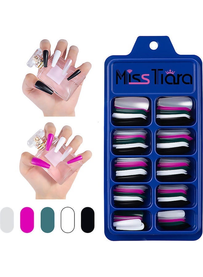 نيبمينينت 600-Piece Removable False Nails Set Multicolour - Image 3